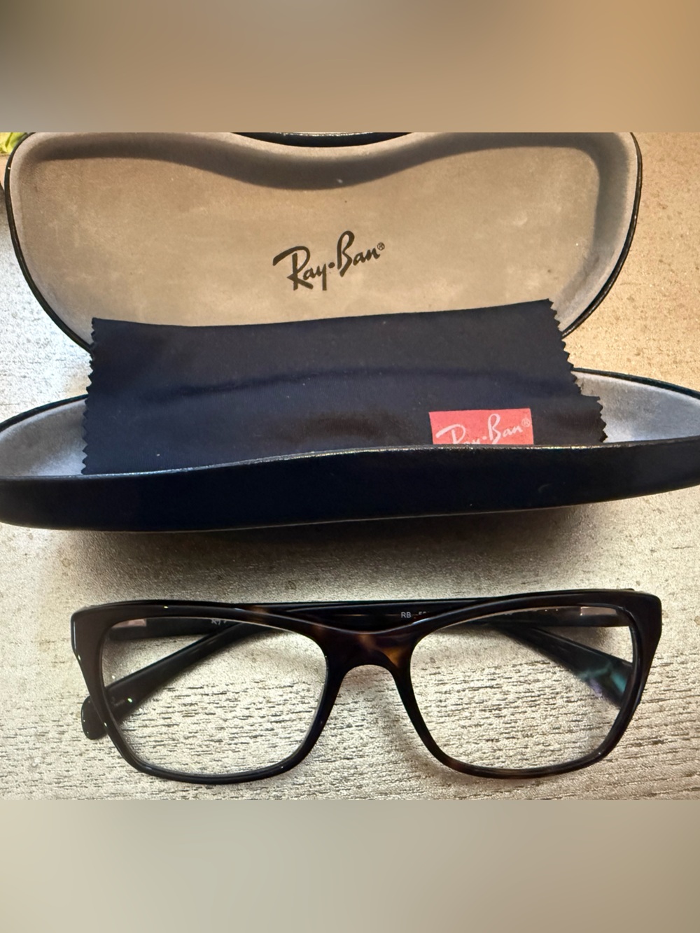 Ray-Ban Black Reading Glasses with Subtle Tortoiseshell Arms